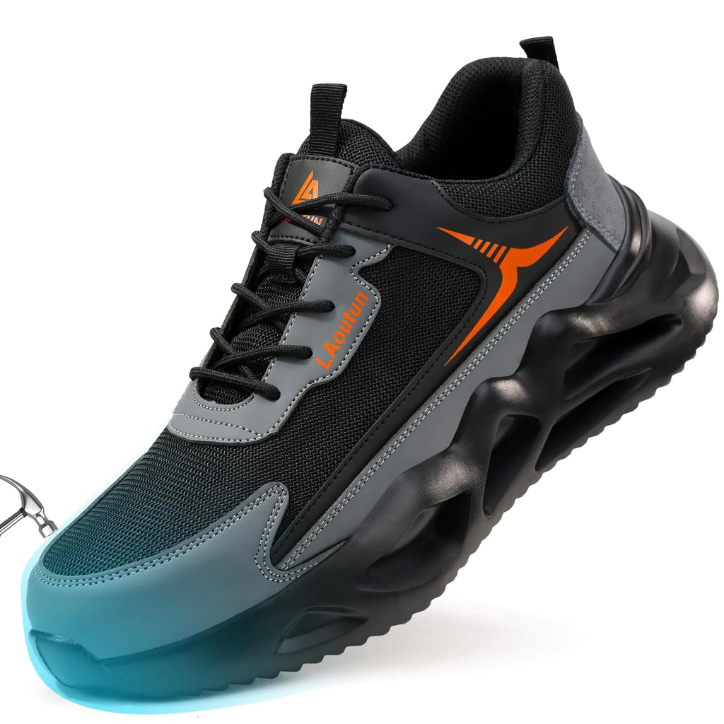 Zapatos con Punta de Acero LAoutun para Hombres y Mujeres, Zapatos de Trabajo de Seguridad Indestructibles, Zapatillas con Punta de Acero, Zapatos de Trabajo Ligeros